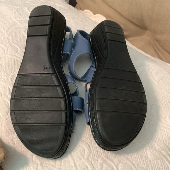 Blue Leather Sandals 41/10 - Picture 7 of 9